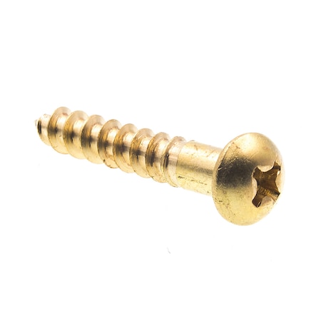 Prime-Line Wood Screw, Round Head, Phillips Drive No. 8 X 1in Solid Brass 25PK 9207803